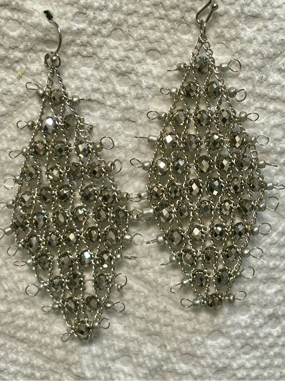 Mesh beaded earrings